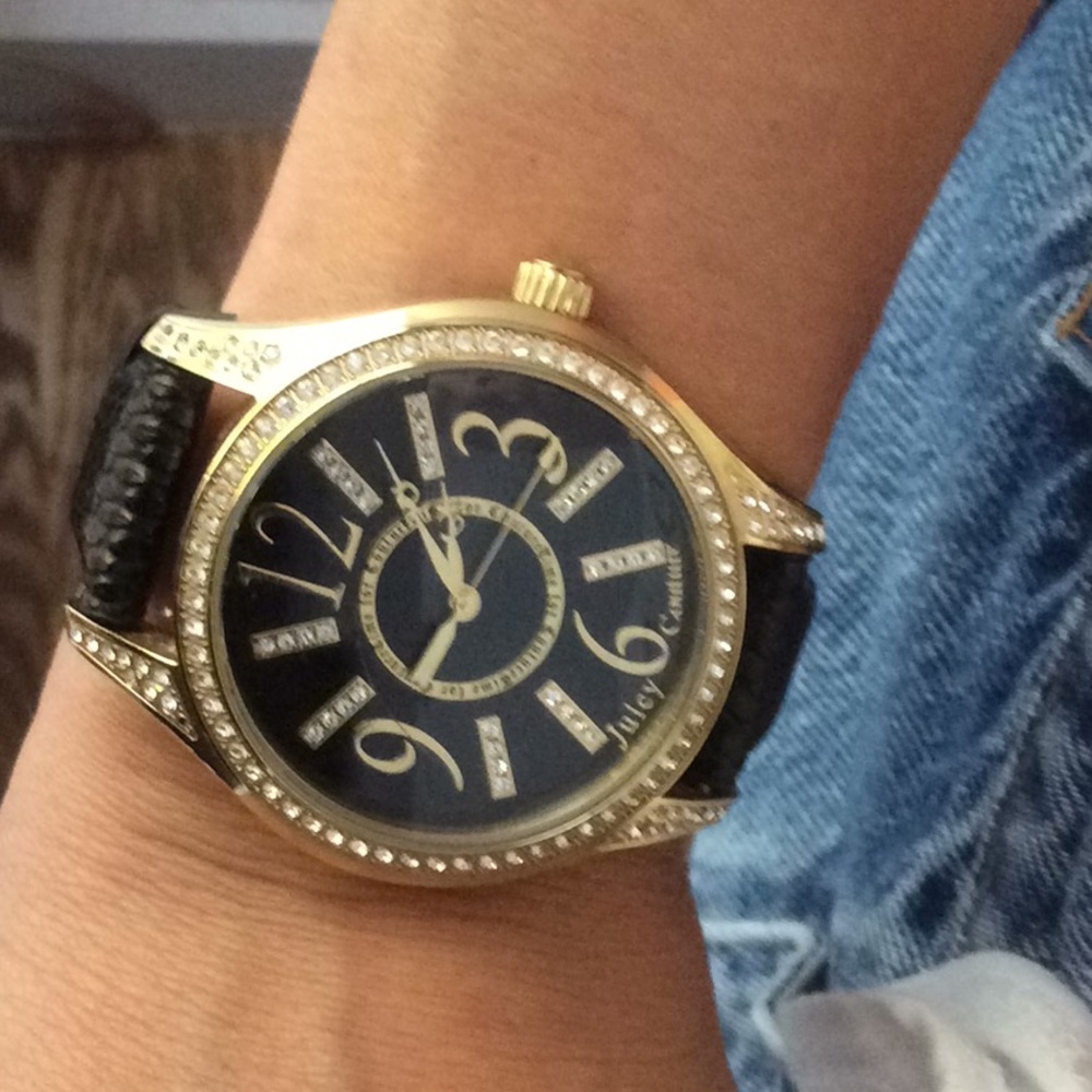 Juicy couture black and gold watch